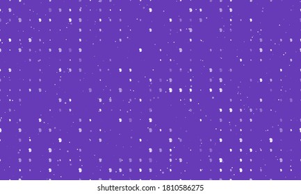 Seamless background pattern of evenly spaced white mug beer symbols of different sizes and opacity. Vector illustration on deep purple background with stars