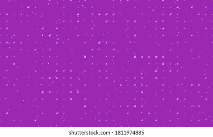 Seamless background pattern of evenly spaced white chart up symbols of different sizes and opacity. Vector illustration on purple background with stars