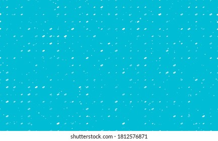 Seamless background pattern of evenly spaced white integrated circuit symbols of different sizes and opacity. Vector illustration on cyan background with stars