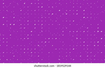 Nahtlose Hintergrundmuster von gleichmäßig verteilten, weißen integrierten Schaltkreissymbolen unterschiedlicher Größe und Deckkraft. Vektorgrafik auf violettem Hintergrund mit Sternen