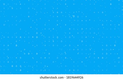 Seamless background pattern of evenly spaced white soap symbols of different sizes and opacity. Vector illustration on light blue background with stars