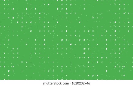 Seamless background pattern of evenly spaced white school bag symbols of different sizes and opacity. Vector illustration on green background with stars