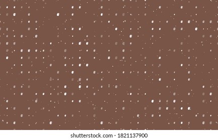 Seamless background pattern of evenly spaced white school bag symbols of different sizes and opacity. Vector illustration on brown background with stars
