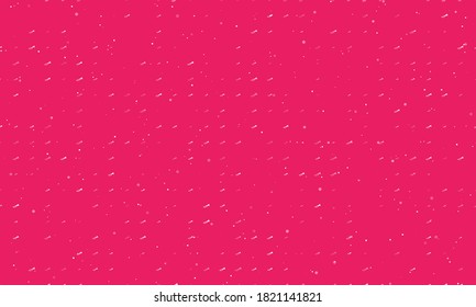 Seamless background pattern of evenly spaced white trumpet symbols of different sizes and opacity. Vector illustration on pink background with stars