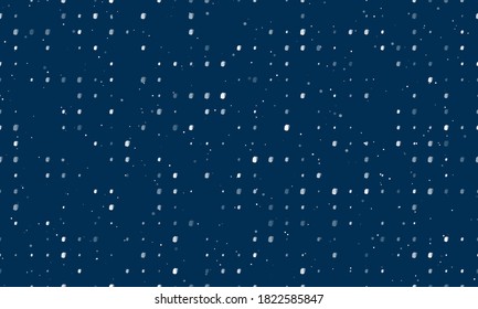 Seamless background pattern of evenly spaced white school bag symbols of different sizes and opacity. Vector illustration on dark blue background with stars
