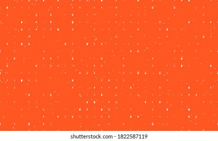 Seamless background pattern of evenly spaced white ice cream symbols of different sizes and opacity. Vector illustration on deep orange background with stars