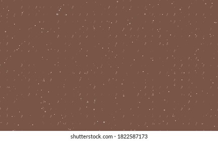 Nahtlose Hintergrundmuster mit gleichmäßig verteilten weißen Dynamitsymbolen unterschiedlicher Größe und Deckkraft. Vektorgrafik auf braunem Hintergrund mit Sternen