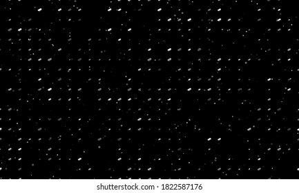 Seamless background pattern of evenly spaced white integrated circuit symbols of different sizes and opacity. Vector illustration on black background with stars