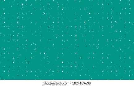 Seamless background pattern of evenly spaced white ice cream symbols of different sizes and opacity. Vector illustration on teal background with stars