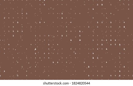 Seamless background pattern of evenly spaced white bomb symbols of different sizes and opacity. Vector illustration on brown background with stars
