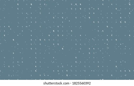 Seamless background pattern of evenly spaced white scorpio symbols of different sizes and opacity. Vector illustration on blue grey background with stars