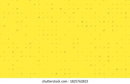 Seamless background pattern of evenly spaced black exploding party poppers of different sizes and opacity. Vector illustration on yellow background with stars