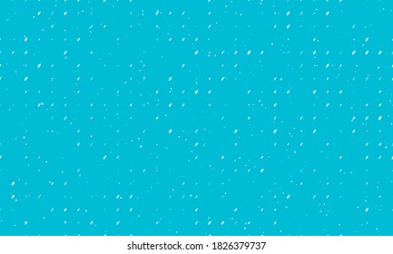 Seamless background pattern of evenly spaced white leaflet symbols of different sizes and opacity. Vector illustration on cyan background with stars