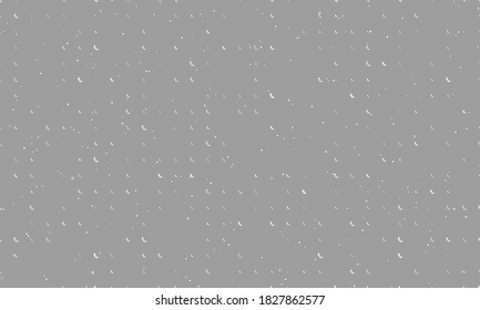 Seamless background pattern of evenly spaced white High heel shoe symbols of different sizes and opacity. Vector illustration on grey background with stars