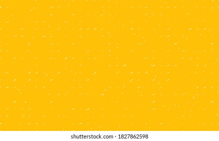 Seamless background pattern of evenly spaced white trumpet symbols of different sizes and opacity. Vector illustration on amber background with stars