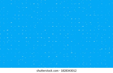 Seamless background pattern of evenly spaced white dolphin symbols of different sizes and opacity. Vector illustration on light blue background with stars