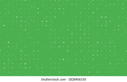 Seamless background pattern of evenly spaced white chart up symbols of different sizes and opacity. Vector illustration on green background with stars
