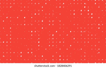 Seamless background pattern of evenly spaced white school bag symbols of different sizes and opacity. Vector illustration on red background with stars