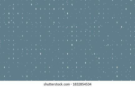 Seamless background pattern of evenly spaced white woman symbols of different sizes and opacity. Vector illustration on blue grey background with stars