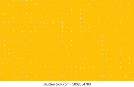 Seamless background pattern of evenly spaced white ice cream symbols of different sizes and opacity. Vector illustration on amber background with stars