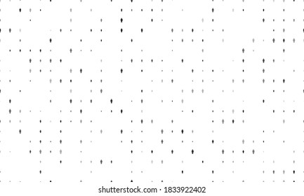 Seamless background pattern of evenly spaced black man symbols of different sizes and opacity. Vector illustration on white background