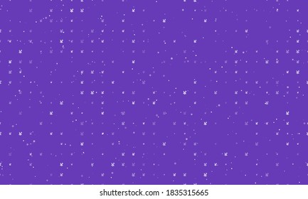 Seamless background pattern of evenly spaced white school supplies symbols of different sizes and opacity. Vector illustration on deep purple background with stars