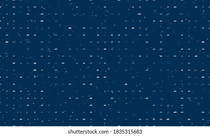 Seamless background pattern of evenly spaced white sport car symbols of different sizes and opacity. Vector illustration on dark blue background with stars
