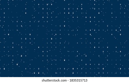 Seamless background pattern of evenly spaced white ice cream symbols of different sizes and opacity. Vector illustration on dark blue background with stars