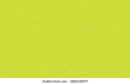 Seamless background pattern of evenly spaced white tennis symbols of different sizes and opacity. Vector illustration on lime background with stars