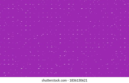 Seamless background pattern of evenly spaced white dolphin symbols of different sizes and opacity. Vector illustration on purple background with stars