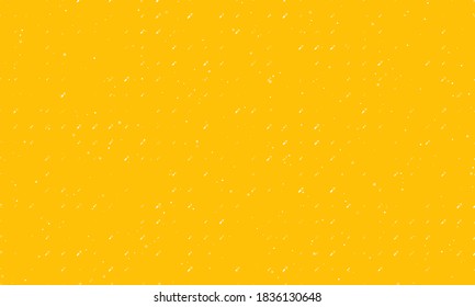 Seamless background pattern of evenly spaced white champagne opening symbols of different sizes and opacity. Vector illustration on amber background with stars