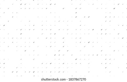 Seamless background pattern of evenly spaced black scissors symbols of different sizes and opacity. Vector illustration on white background