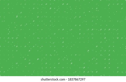 Seamless background pattern of evenly spaced white tennis symbols of different sizes and opacity. Vector illustration on green background with stars
