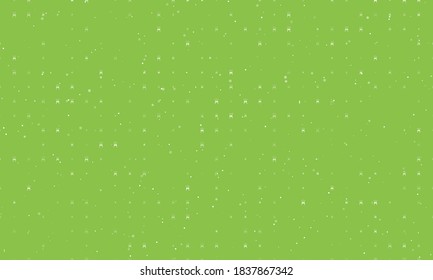 Seamless background pattern of evenly spaced white champagne toast symbols of different sizes and opacity. Vector illustration on light green background with stars