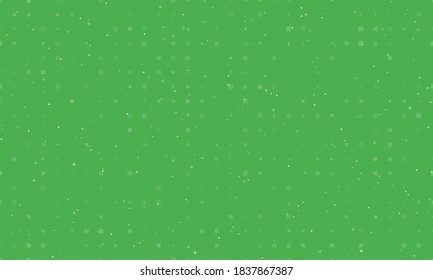 Seamless background pattern of evenly spaced white power socket symbols of different sizes and opacity. Vector illustration on green background with stars