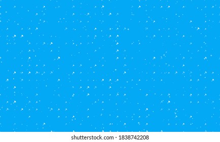 Seamless background pattern of evenly spaced white sledgehammer symbols of different sizes and opacity. Vector illustration on light blue background with stars