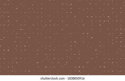Seamless background pattern of evenly spaced white dolphin symbols of different sizes and opacity. Vector illustration on brown background with stars