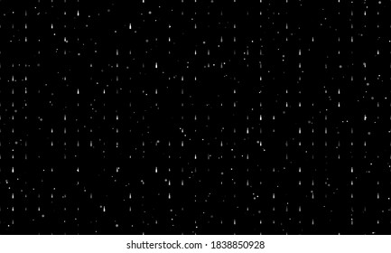 Seamless background pattern of evenly spaced white champagne symbols of different sizes and opacity. Vector illustration on black background with stars