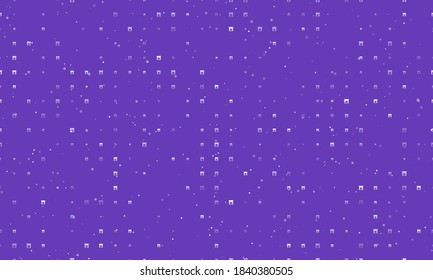 Seamless background pattern of evenly spaced white christmas fireplace symbols of different sizes and opacity. Vector illustration on deep purple background with stars