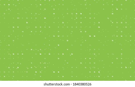 Seamless background pattern of evenly spaced white chart down symbols of different sizes and opacity. Vector illustration on light green background with stars