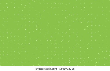 Seamless background pattern of evenly spaced white tennis symbols of different sizes and opacity. Vector illustration on light green background with stars