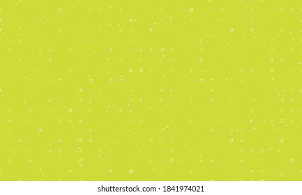 Seamless background pattern of evenly spaced white distance learning symbols of different sizes and opacity. Vector illustration on lime background with stars