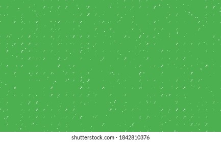 Seamless background pattern of evenly spaced white old key symbols of different sizes and opacity. Vector illustration on green background with stars