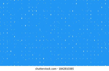 Seamless background pattern of evenly spaced white woman symbols of different sizes and opacity. Vector illustration on blue background with stars