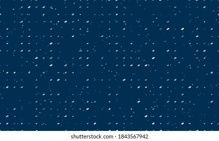 Seamless background pattern of evenly spaced white integrated circuit symbols of different sizes and opacity. Vector illustration on dark blue background with stars