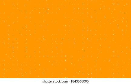 Seamless background pattern of evenly spaced white garland light bulb symbols of different sizes and opacity. Vector illustration on orange background with stars