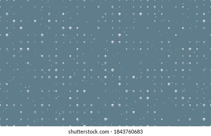 Seamless background pattern of evenly spaced white cloud technology symbols of different sizes and opacity. Vector illustration on blue grey background with stars