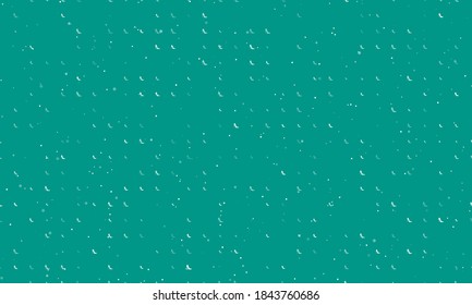 Seamless background pattern of evenly spaced white High heel shoe symbols of different sizes and opacity. Vector illustration on teal background with stars