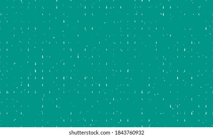 Seamless background pattern of evenly spaced white champagne symbols of different sizes and opacity. Vector illustration on teal background with stars