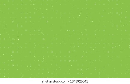 Seamless background pattern of evenly spaced white power socket symbols of different sizes and opacity. Vector illustration on light green background with stars